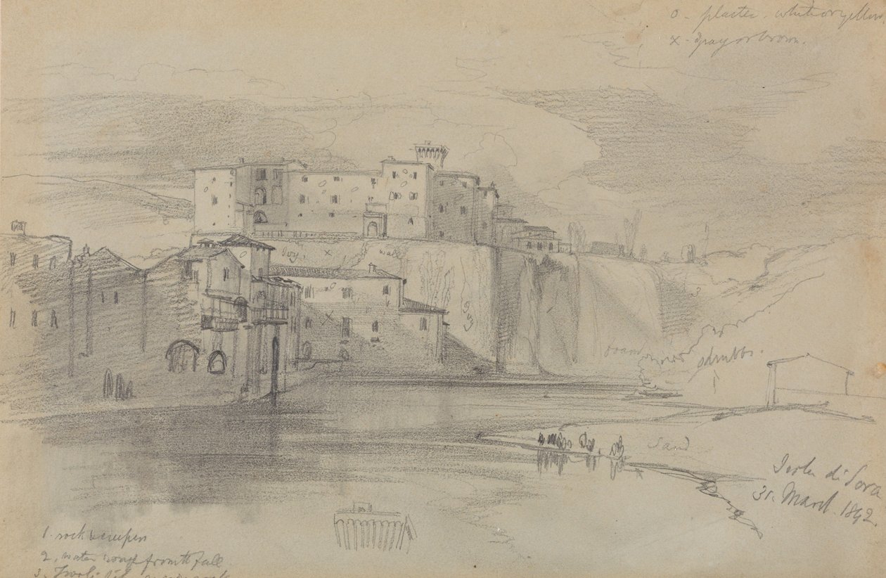 Isola di Sora, 31 Mar. 1842 da Edward Lear