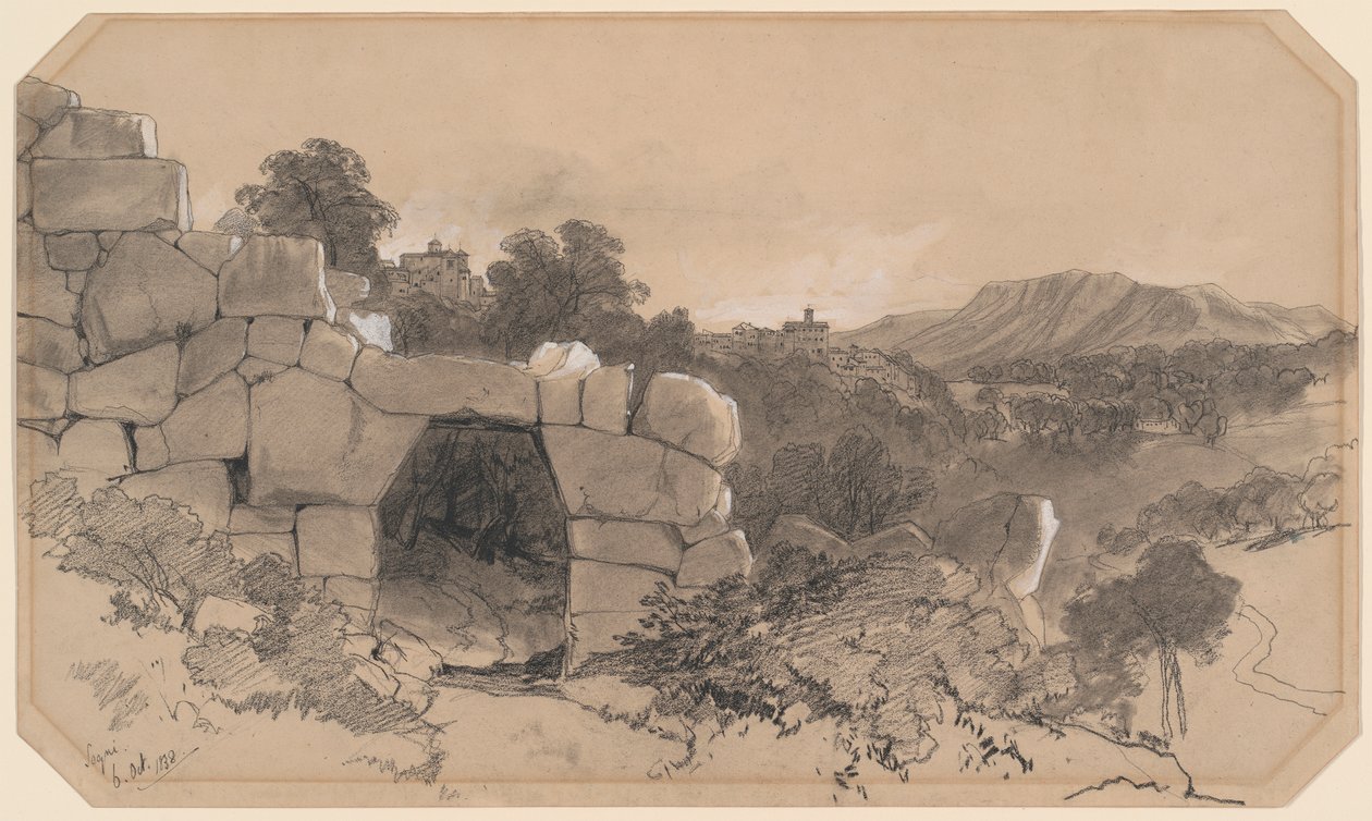Paesaggio vicino a Segni da Edward Lear