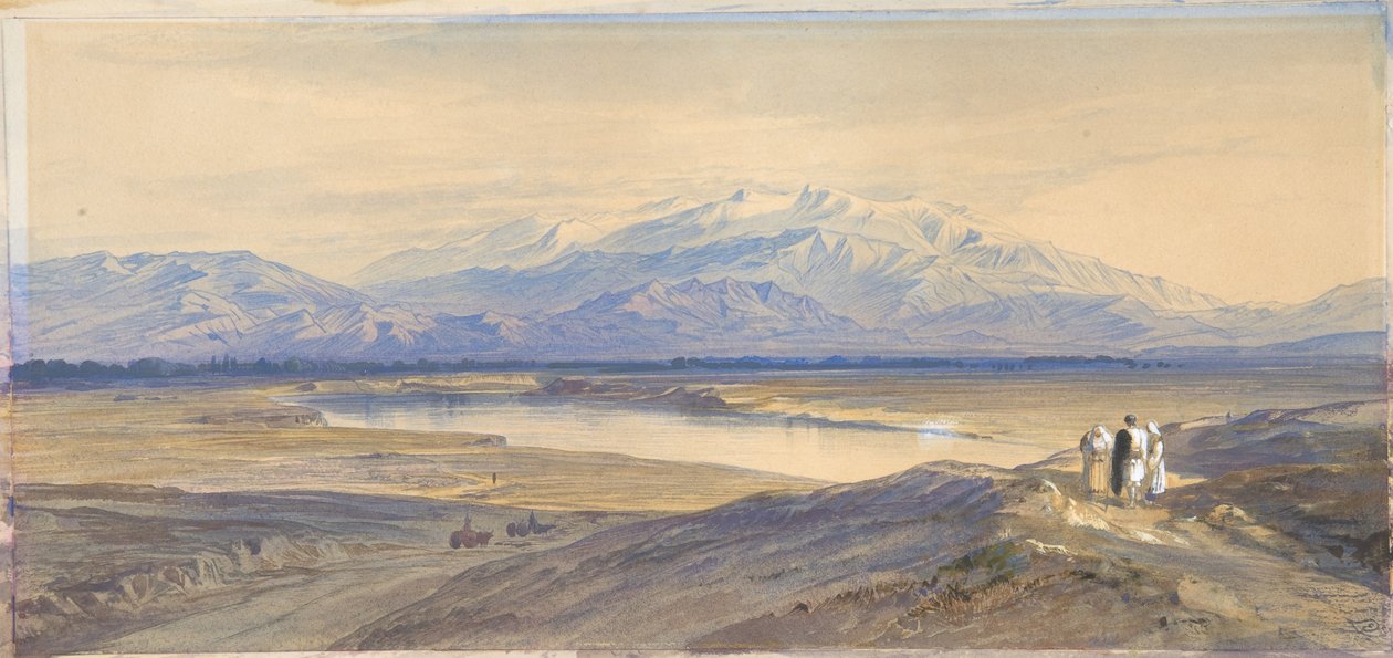 Il Monte Olimpo visto da Larissa, in Tessaglia, Grecia da Edward Lear