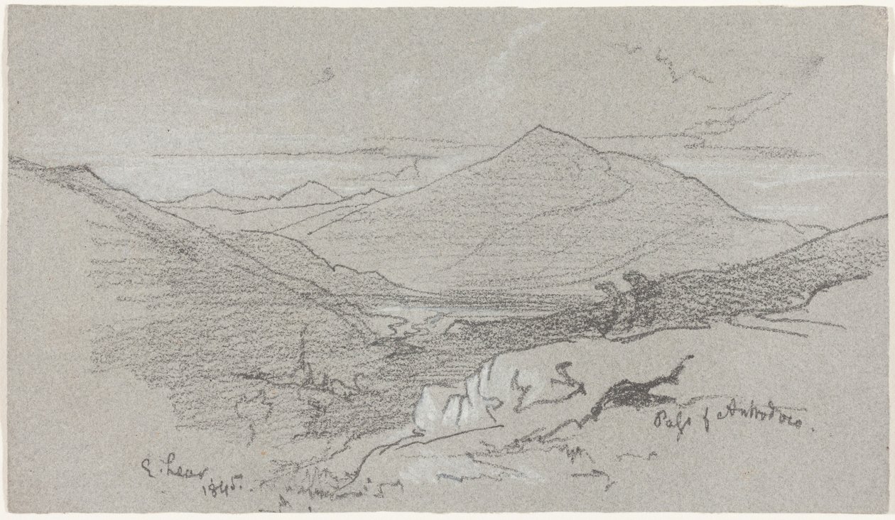 Vista sulle montagne da Antrodoco da Edward Lear