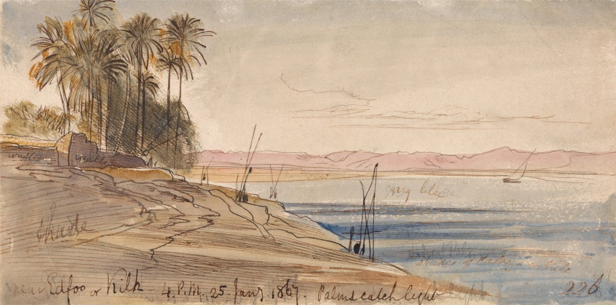 Vicino a Edfu o Kilh da Edward Lear