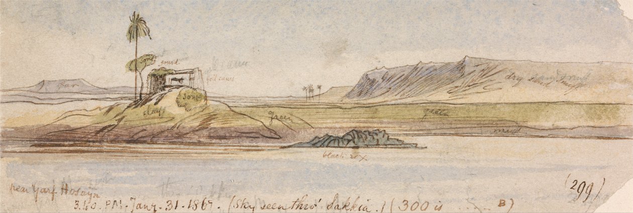 Vicino a Garf Hossayn, ore 15:40, 31 gennaio 1867 (299) da Edward Lear