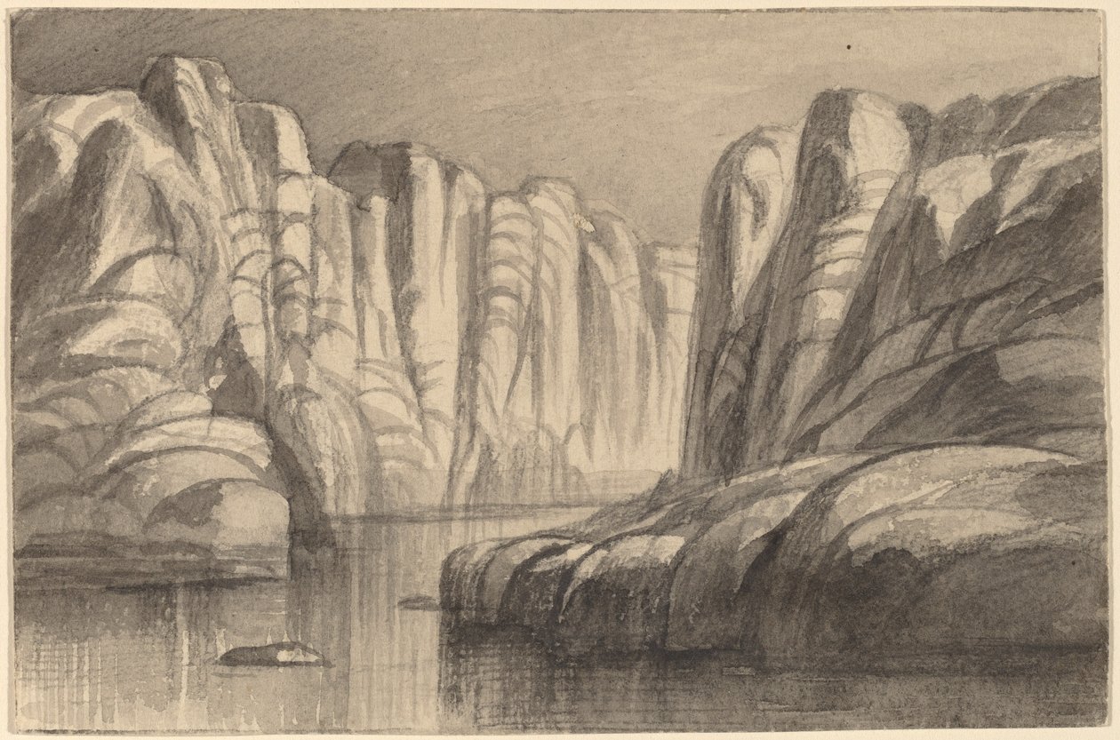Fiume che serpeggia attraverso una formazione rocciosa (Philae, Egitto) da Edward Lear