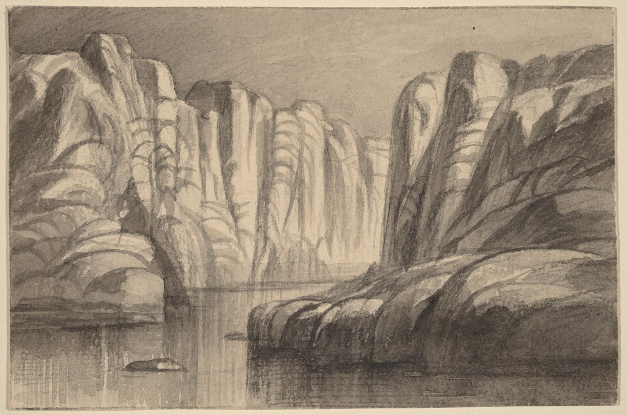 Fiume che serpeggia tra una formazione rocciosa (Philae, Egitto) da Edward Lear