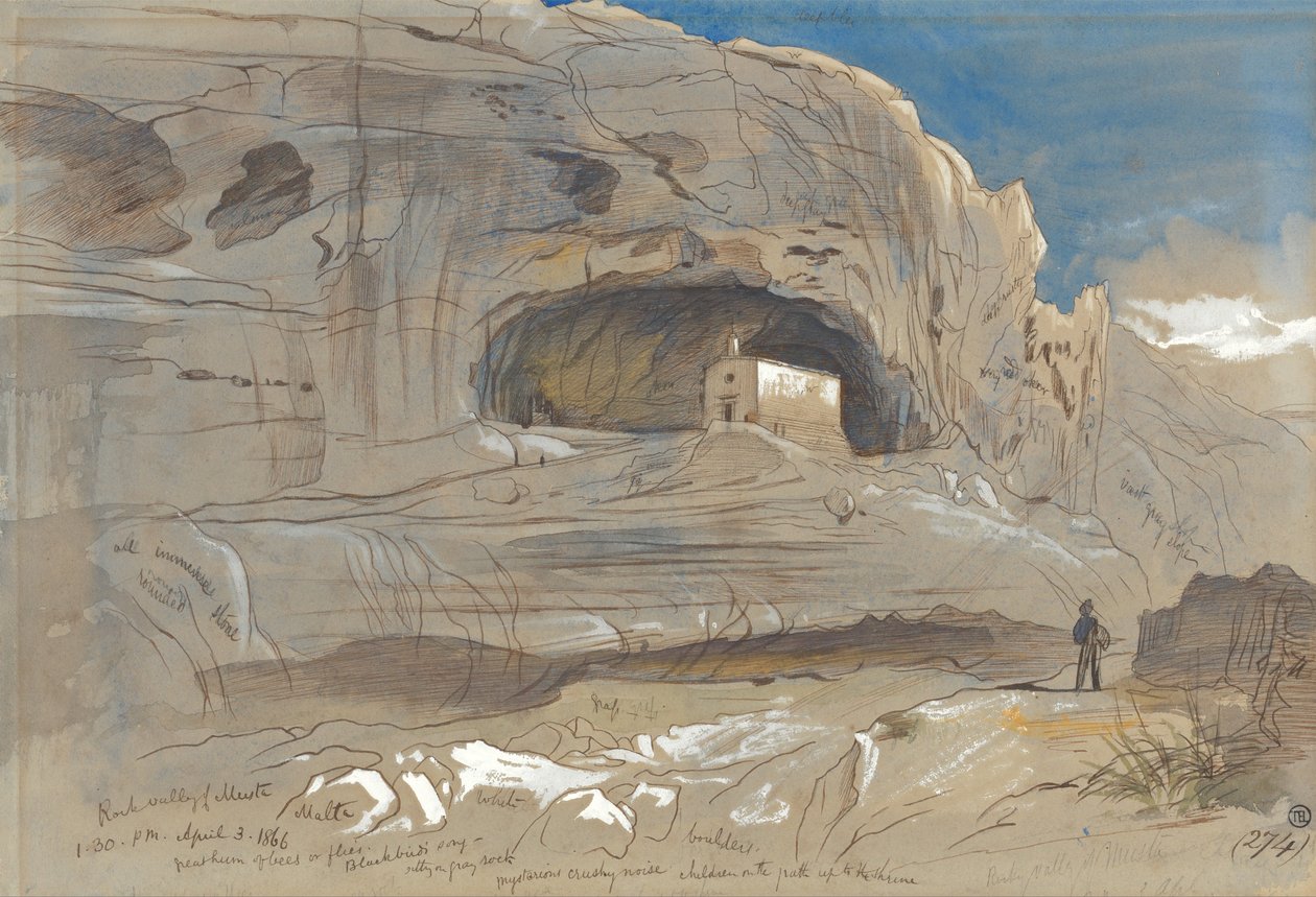 Valle rocciosa di Mosta, Malta, ore 13:30 (3 aprile 1866) da Edward Lear