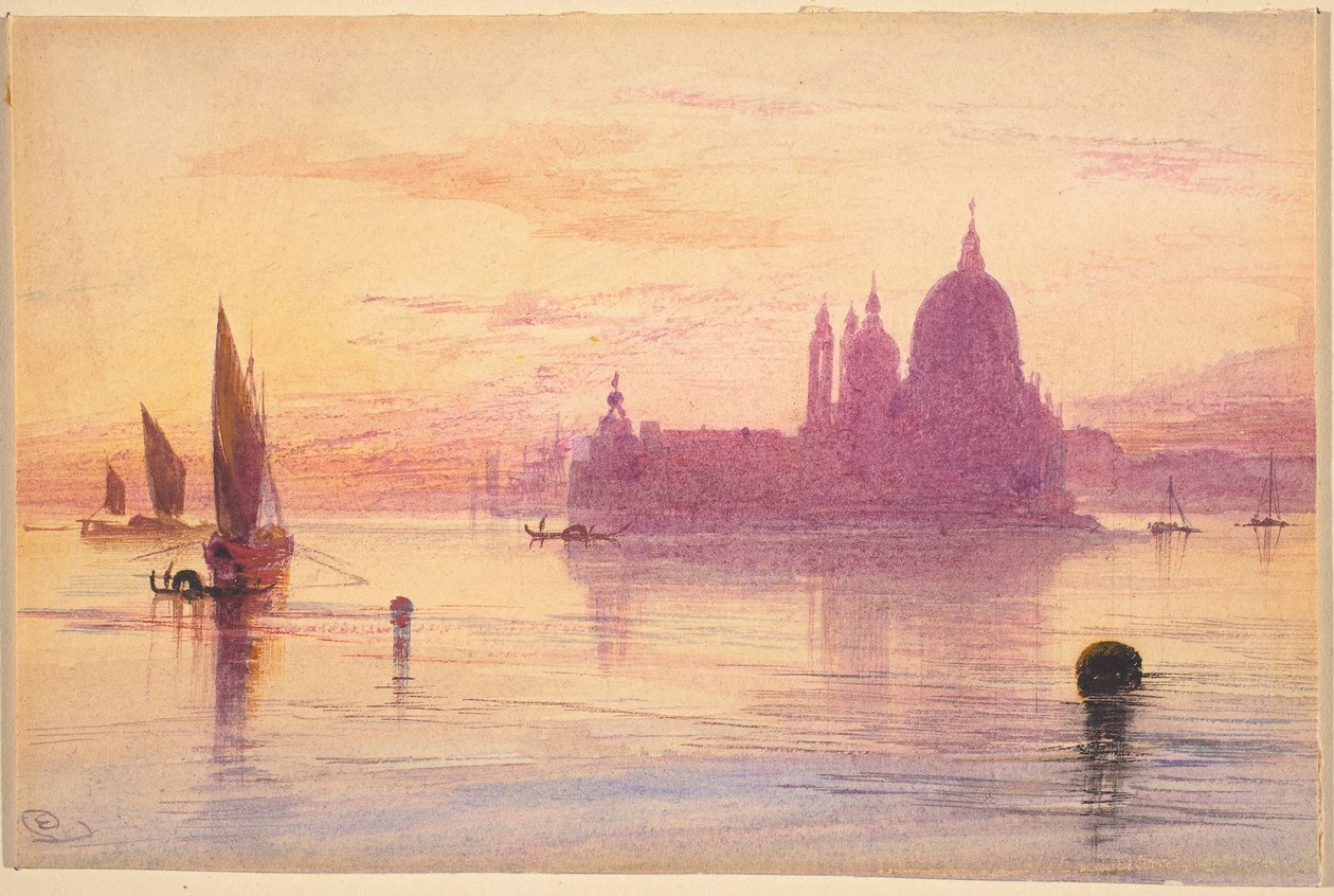 Santa Maria della Salute, Venice, at Sunset da Edward Lear