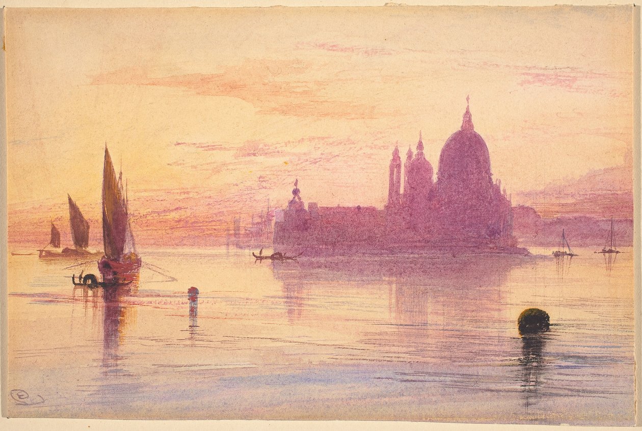 Santa Maria della Salute, Venezia, al tramonto, 1865-1884 da Edward Lear