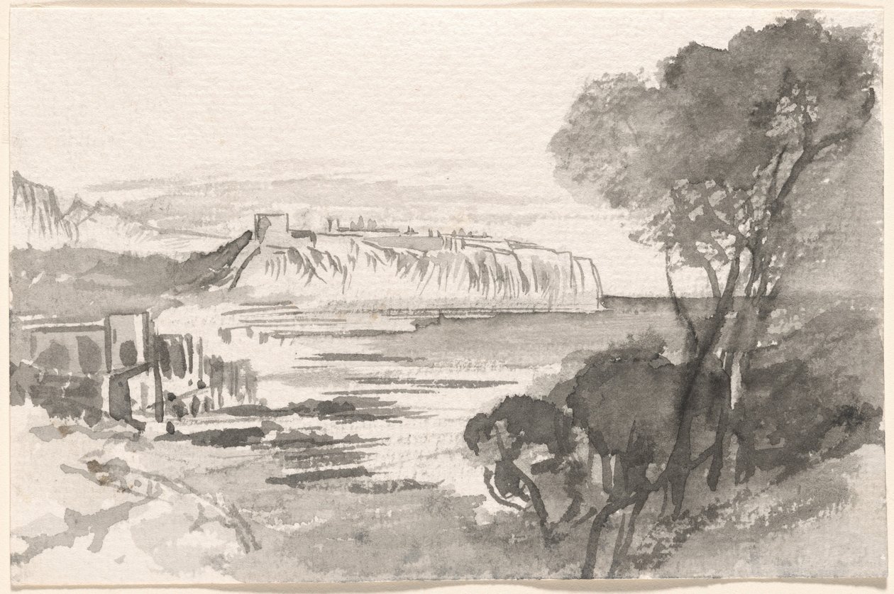 Vista attraverso una baia Monaco, 1884-1885 da Edward Lear