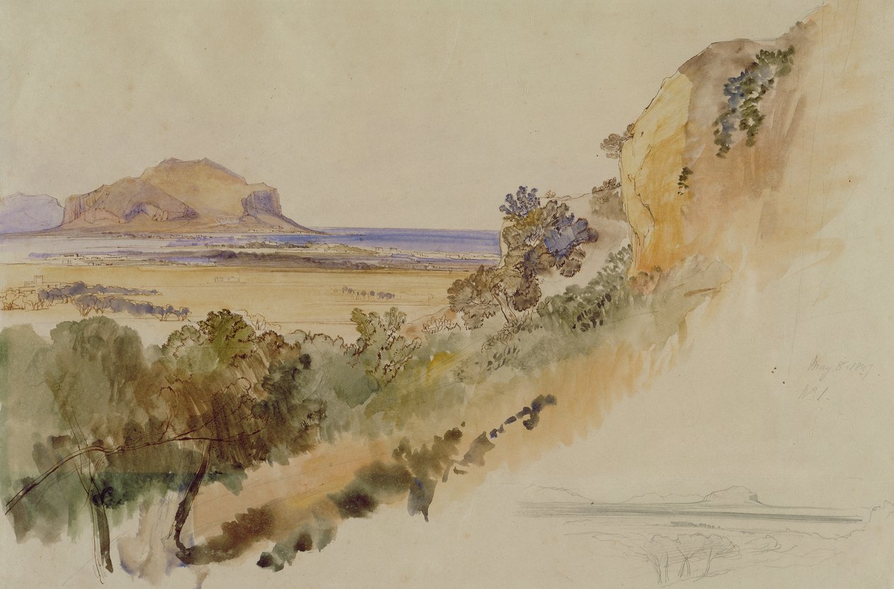 Vista vicino a Palermo da Edward Lear
