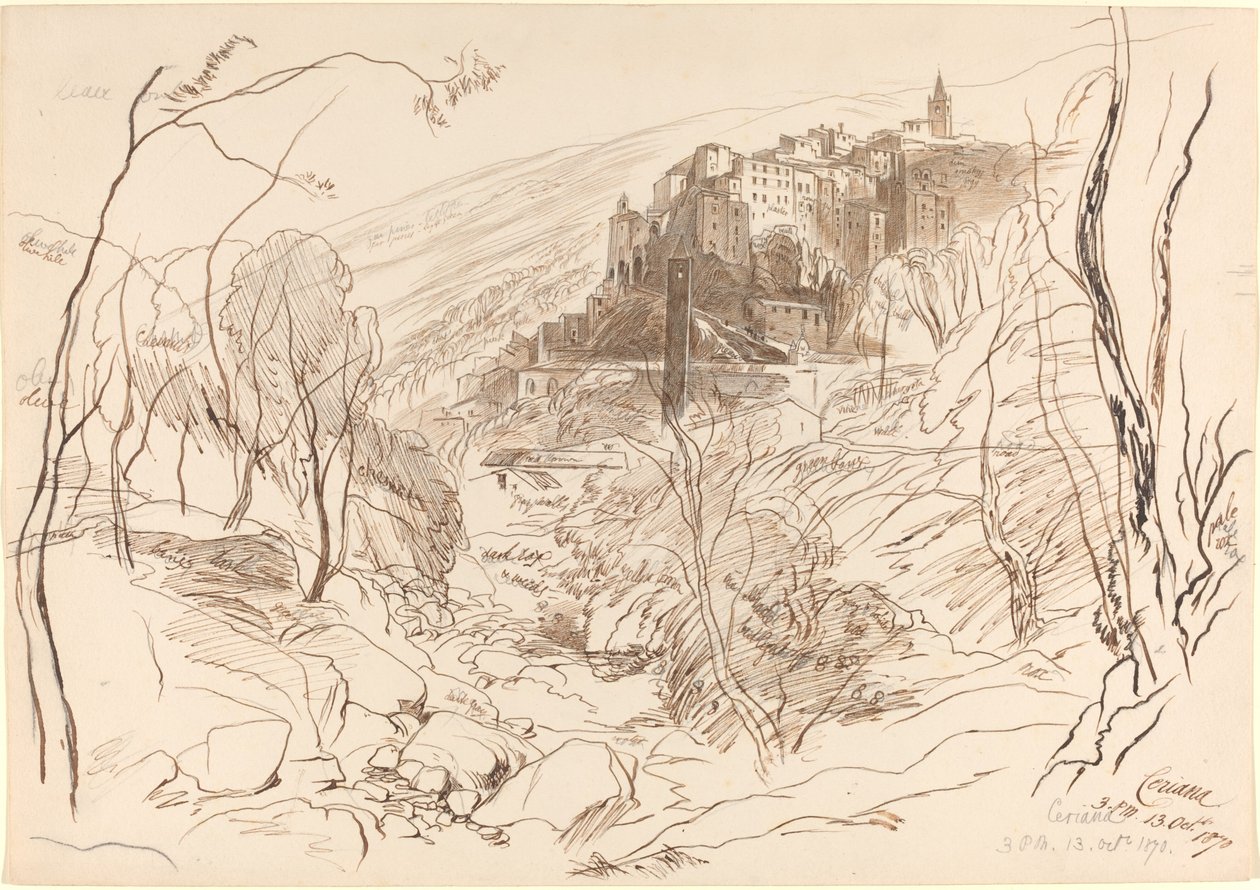 Veduta di Ceriana da Edward Lear