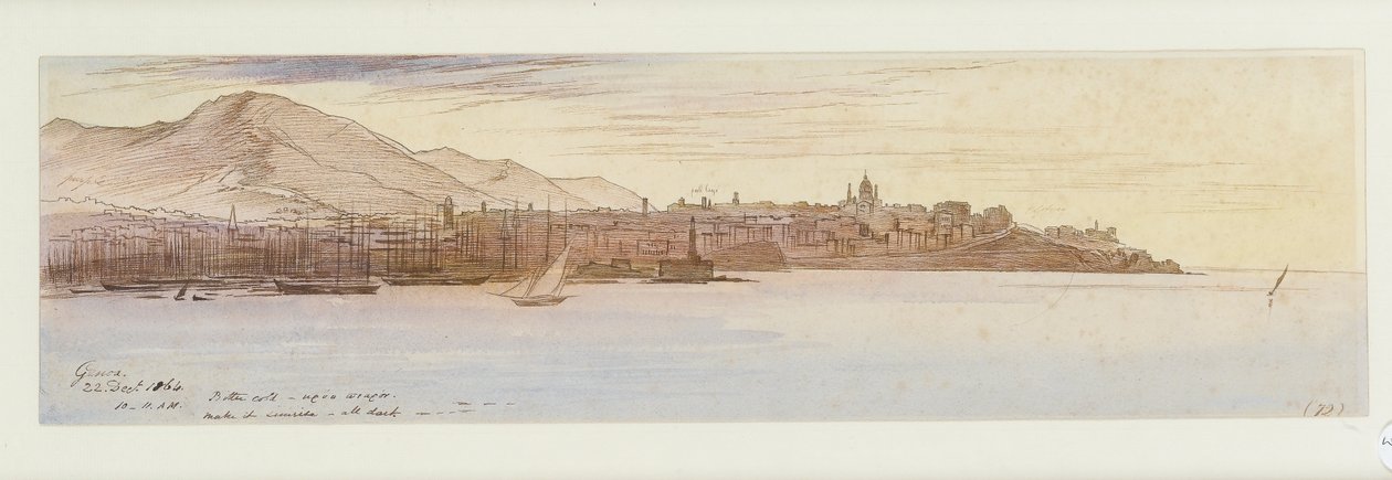 Veduta di Genova, 1864 da Edward Lear