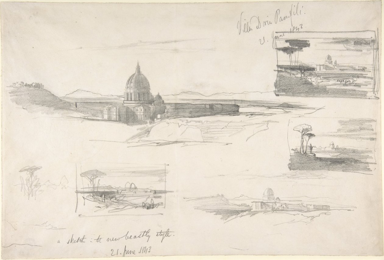 Vista di San Pietro, Roma da Edward Lear