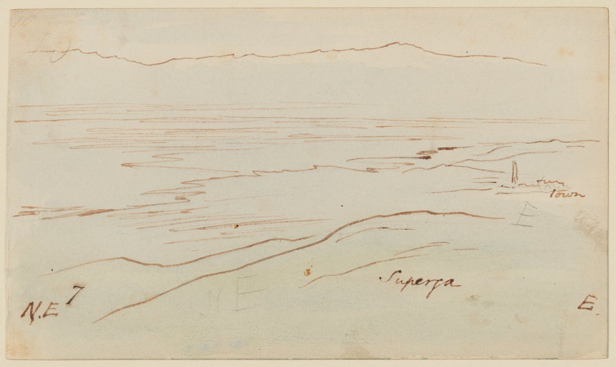 Veduta di Torino con la Superga da Edward Lear