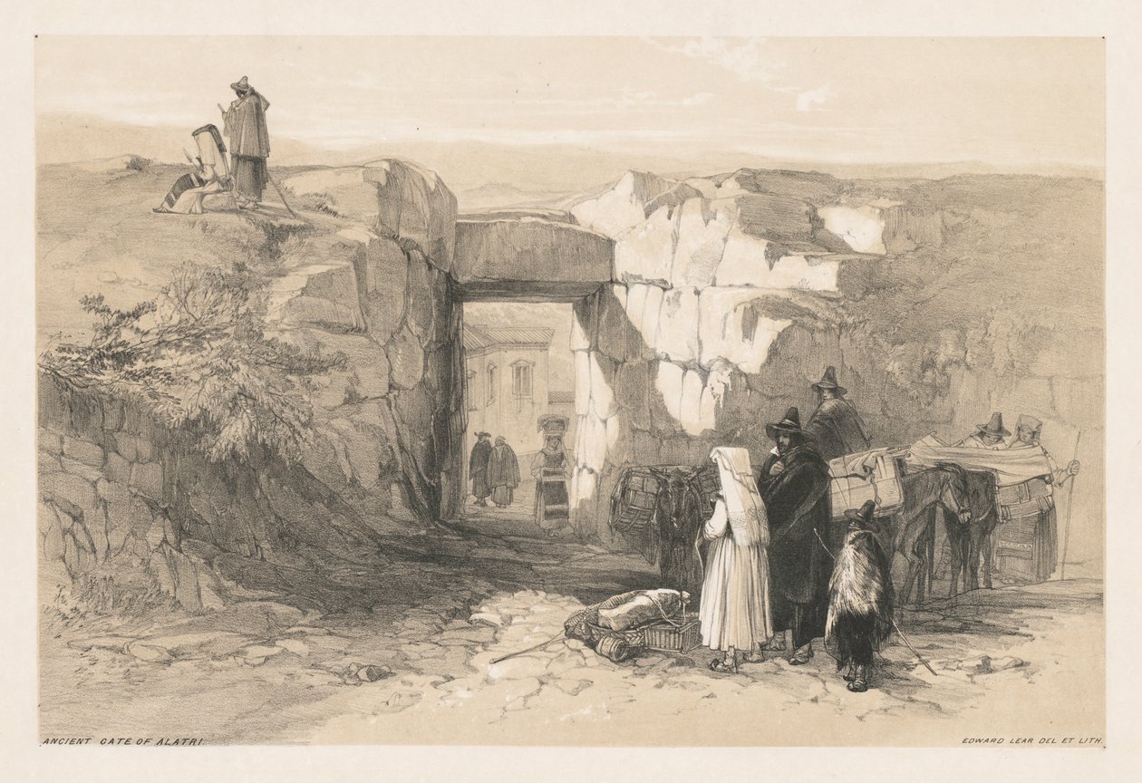 Vedute di Roma e dei suoi dintorni: Antica porta di Alatri da Edward Lear