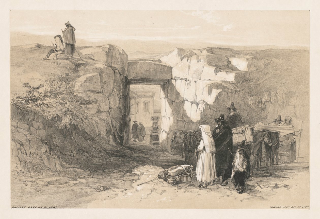 Vedute di Roma e dei suoi dintorni: Antica Porta di Alatri da Edward Lear
