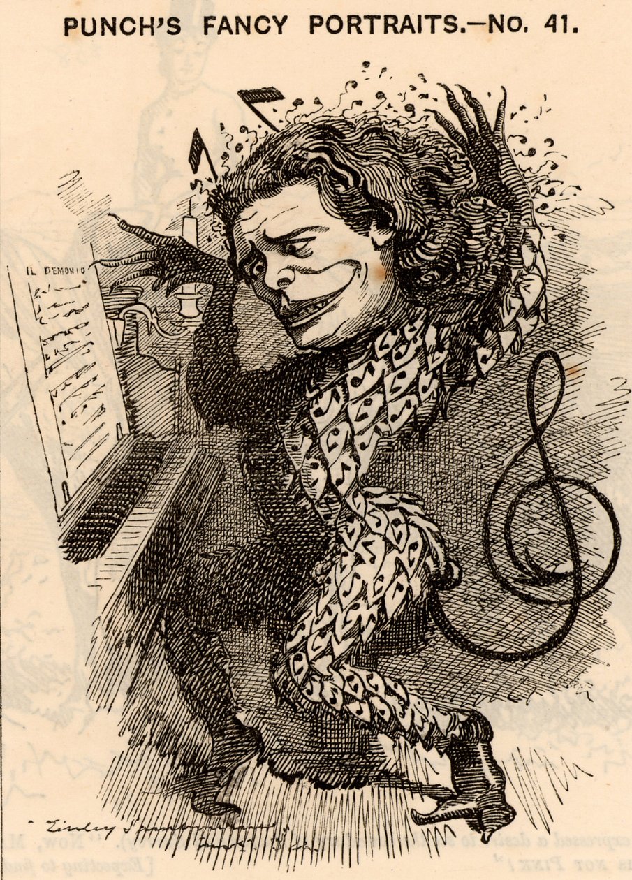 Anton Rubinstein (1829-1894) russischer Pianist, Komponist und Dirigent, Gründer des St. Petersburger Konservatoriums von Edward Linley Sambourne