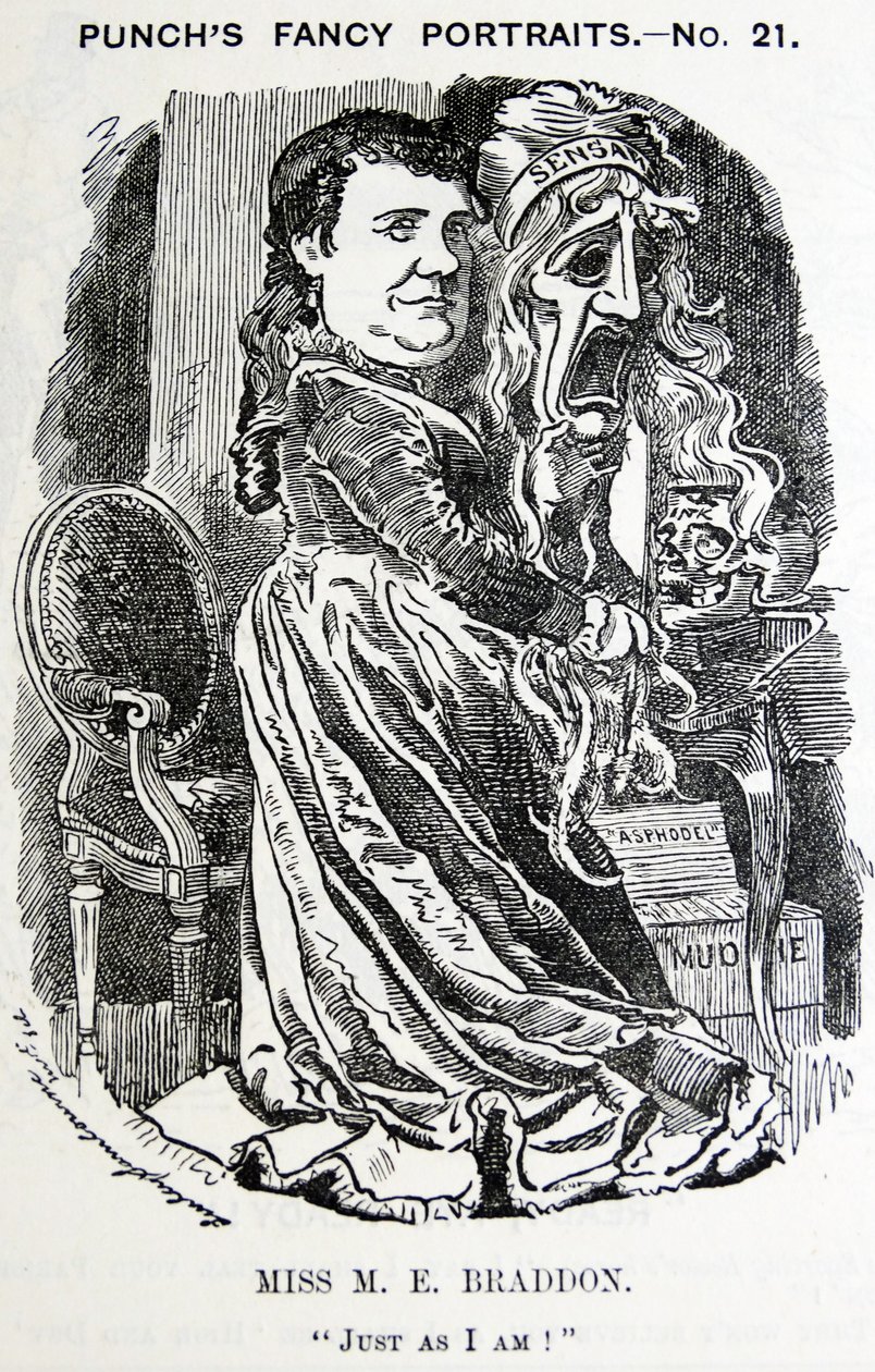 Ritratto illustrato di Mary Elizabeth Braddon (Maxwell) da Edward Linley Sambourne
