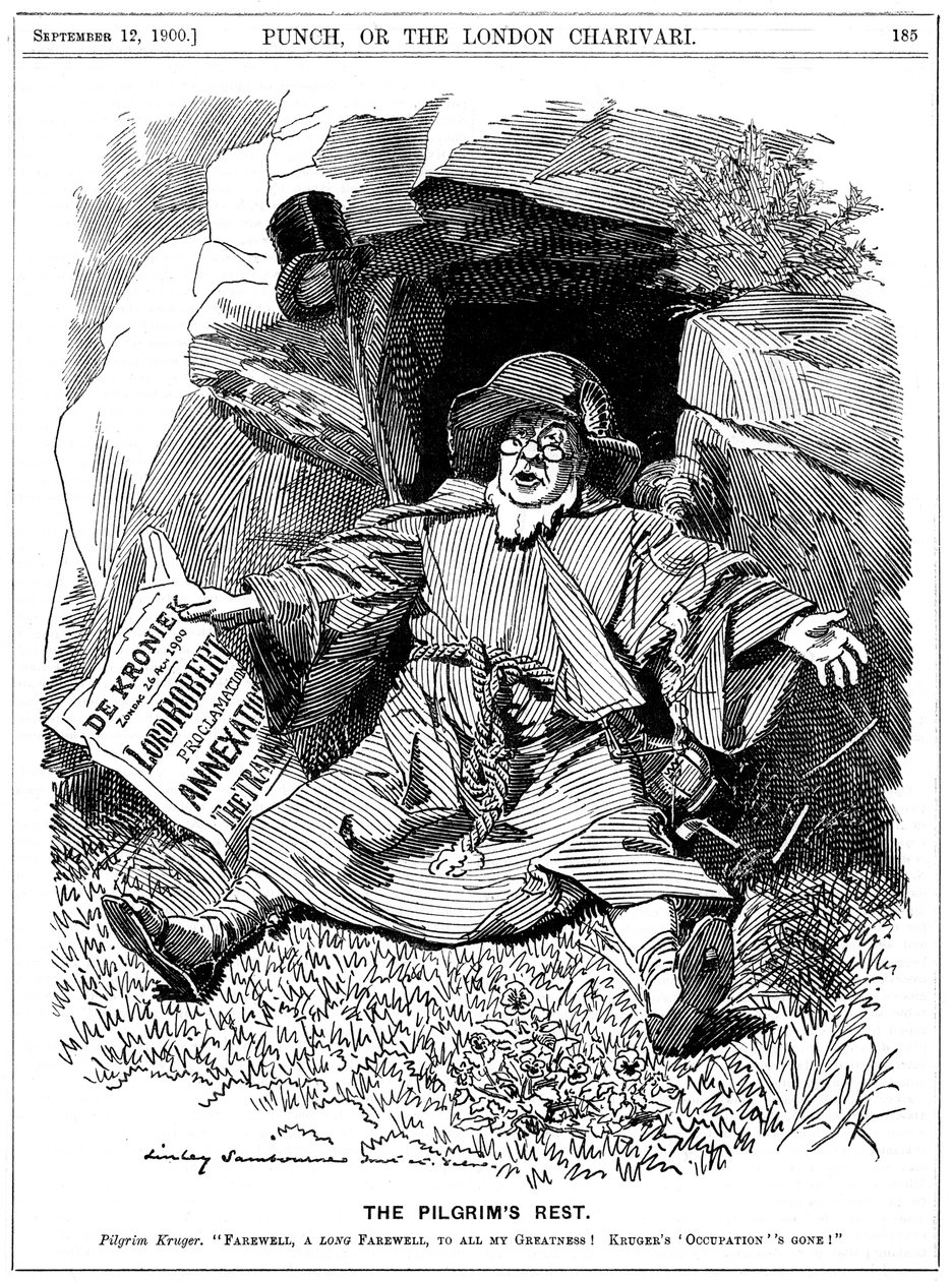 Il Riposo dei Pellegrini, caricatura di Paul Kruger, politico sudafricano da Edward Linley Sambourne