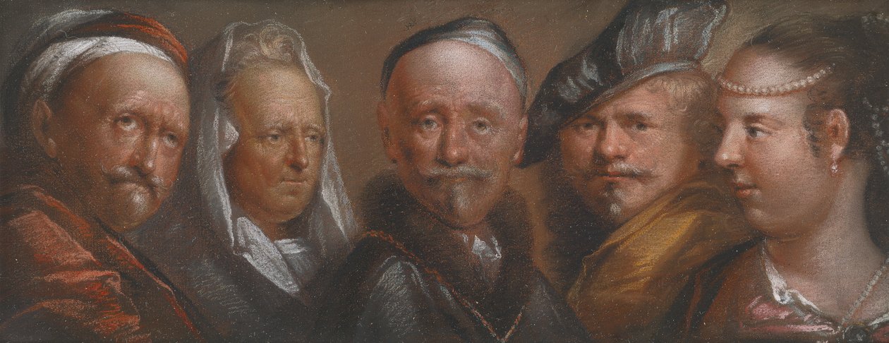 Studi di cinque teste dopo Rembrandt da Edward Luttrell