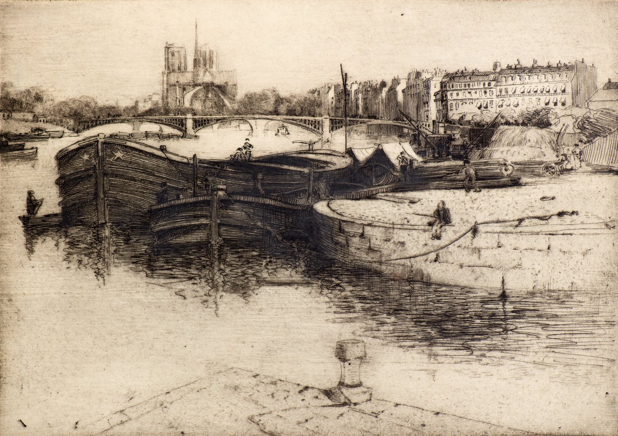 Vista di Notre Dame dalla Senna da Edward Millington Synge