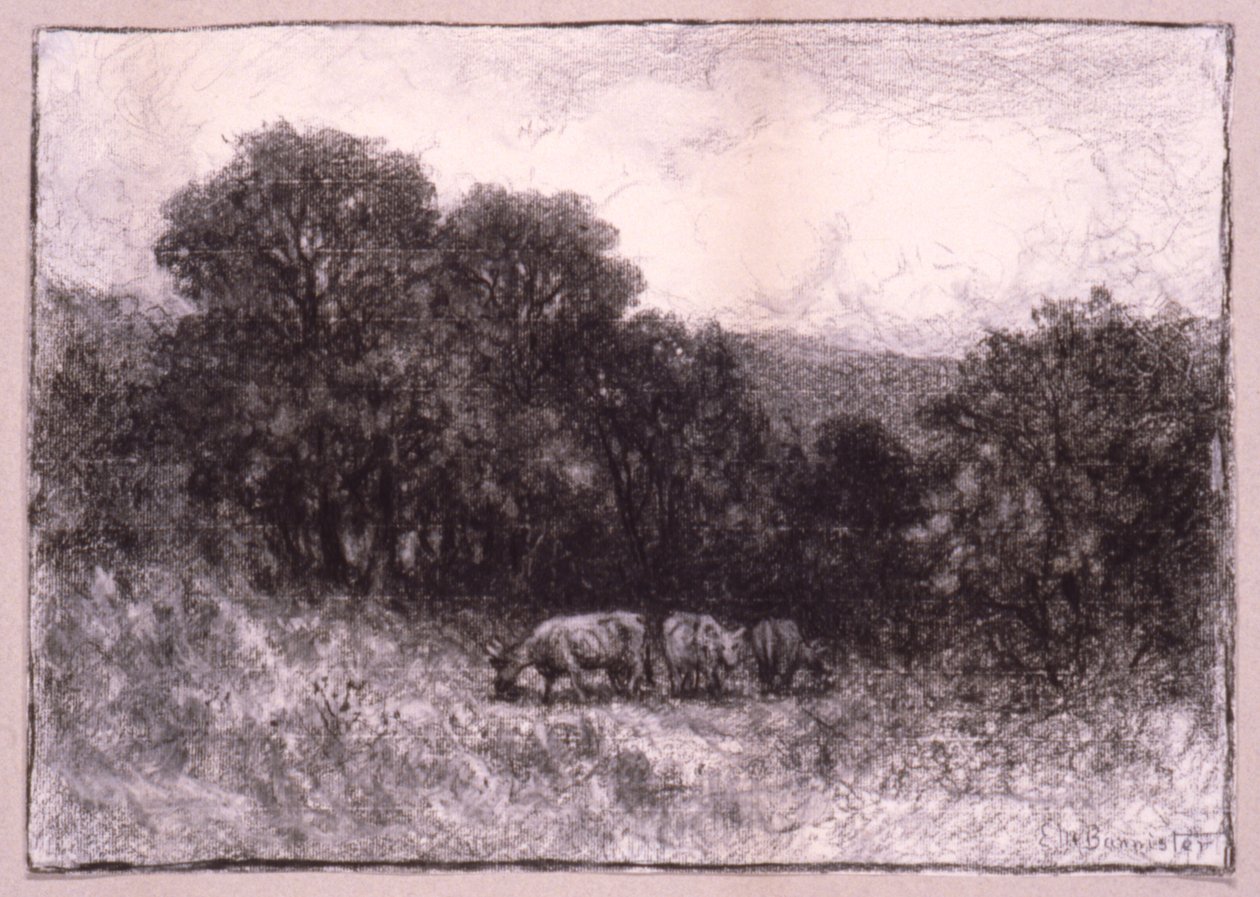 Paesaggio con tre mucche da Edward Mitchell Bannister