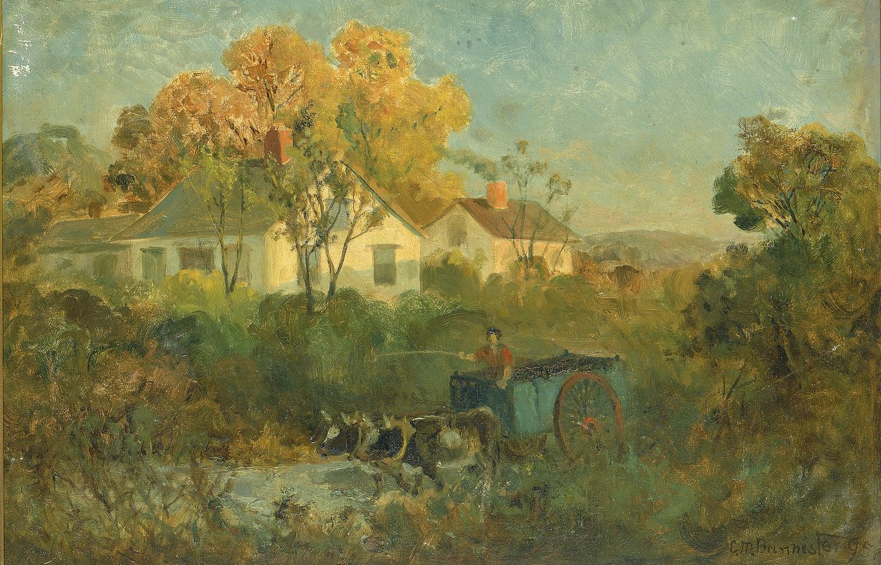 La piscina per bere (uomo in carro con buoi alla piscina) da Edward Mitchell Bannister