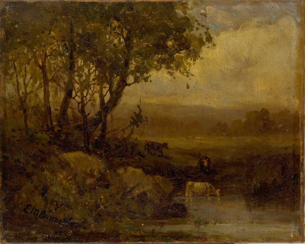 Senza titolo (paesaggio, riva del fiume, tre mucche) da Edward Mitchell Bannister