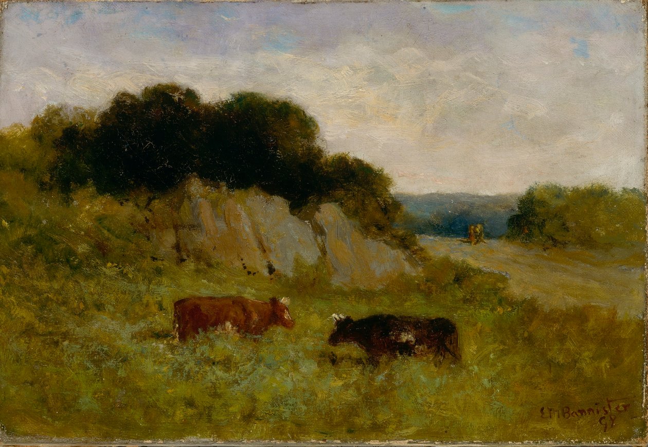 Senza titolo (paesaggio con due mucche) da Edward Mitchell Bannister