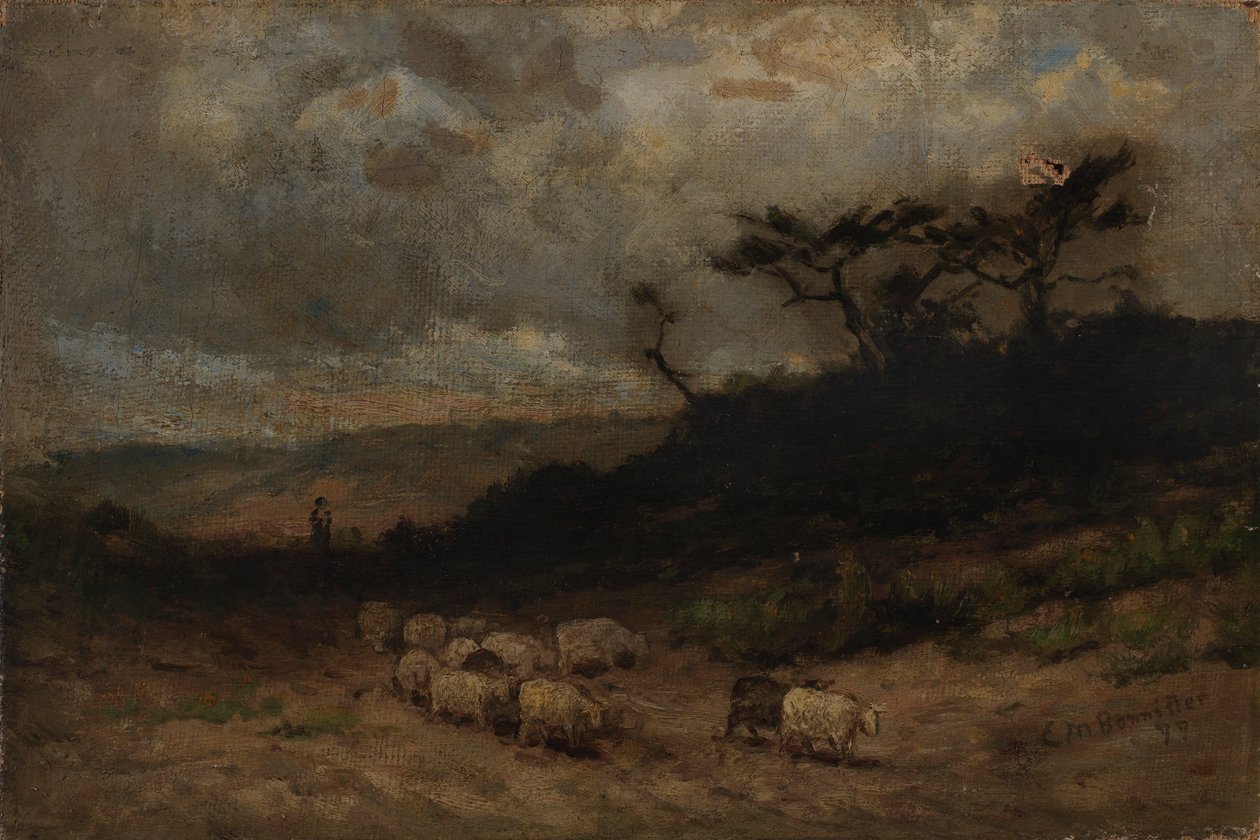 Senza titolo (pastore con pecore) da Edward Mitchell Bannister