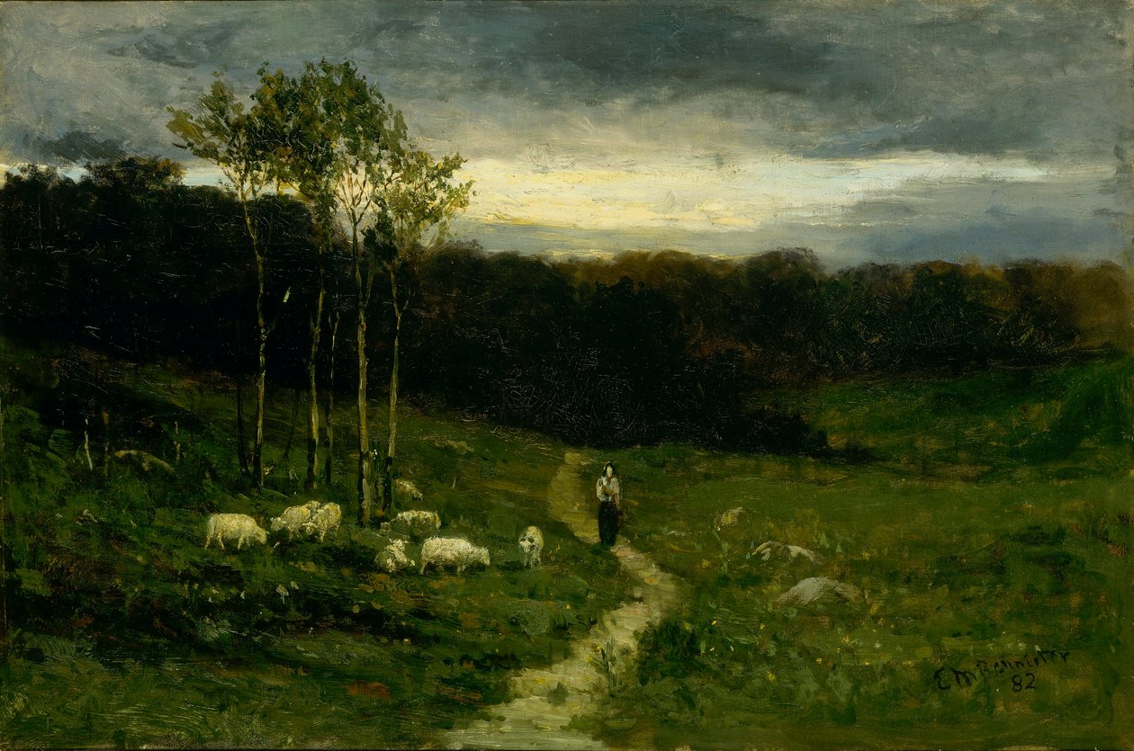 Donna che cammina lungo un sentiero da Edward Mitchell Bannister