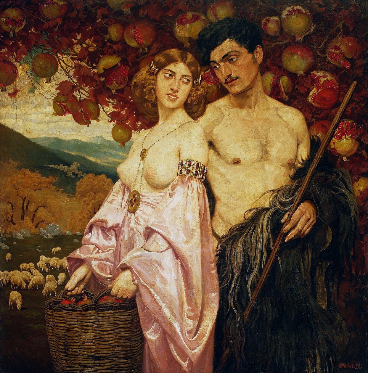 Autoritratto con donna siciliana - Melagrane da Edward Okun