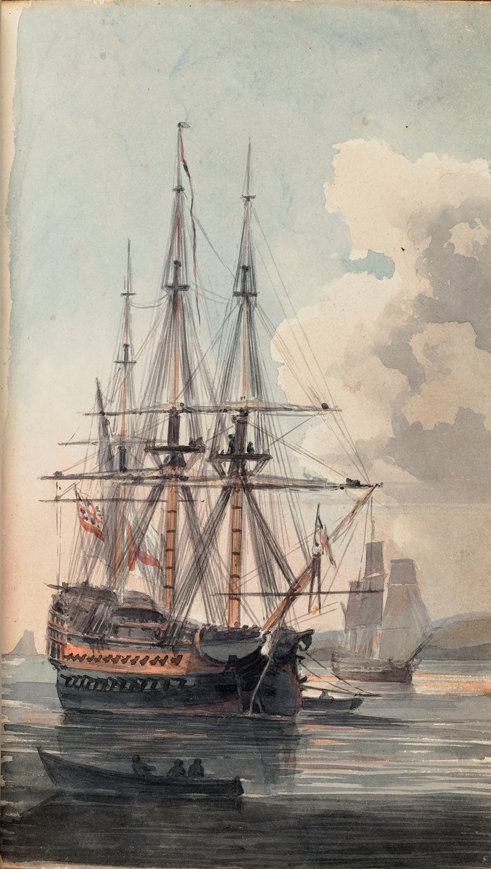 Vista della nave di Sua Maestà Inflexible, inizio XIX secolo da Edward Pelham Brenton