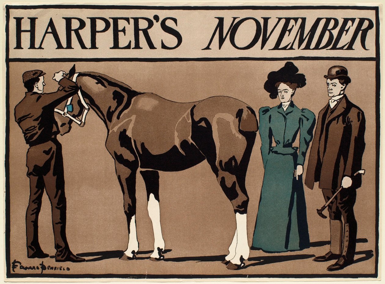 Signora e gentiluomo alla mostra ippica, Harper