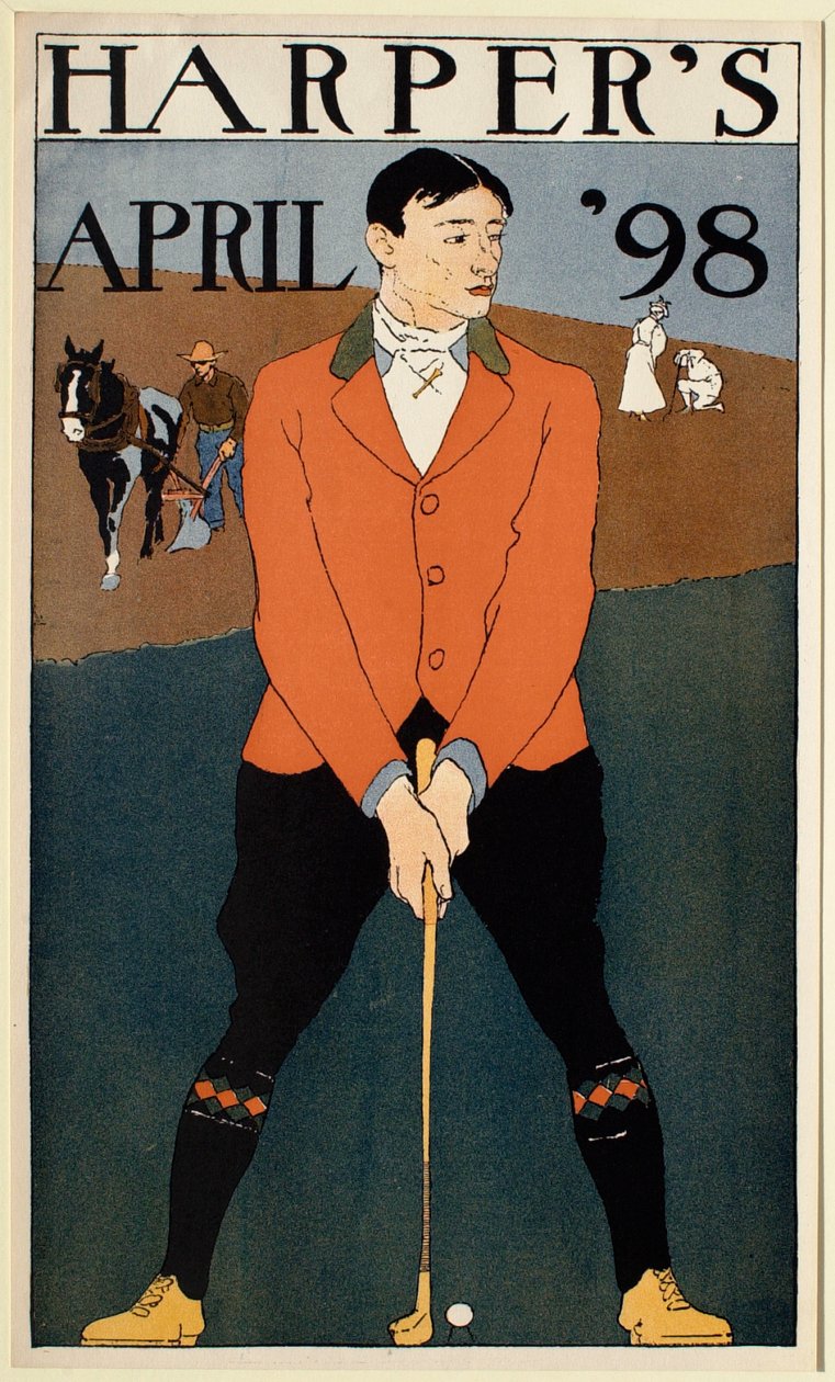 Mann beim Golfspielen, April 