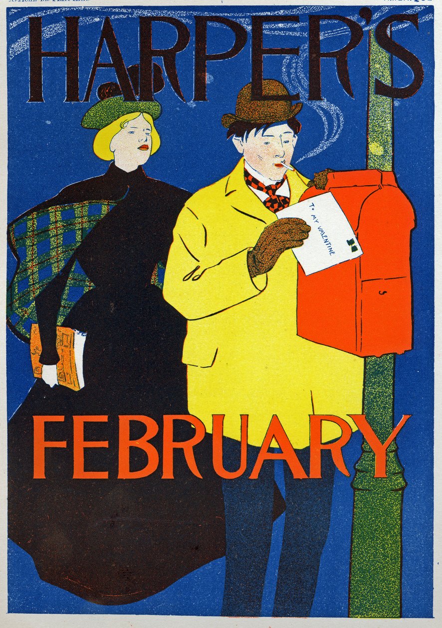 Uomo che porta la sua lettera di San Valentino da Edward Penfield