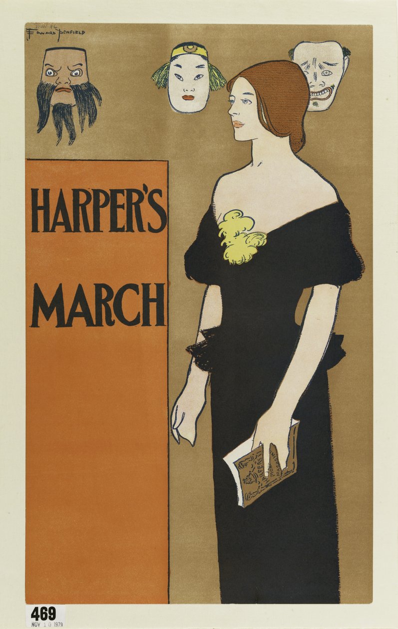 Poster pubblicitario per la rivista Harpers, marzo 1896 da Edward Penfield