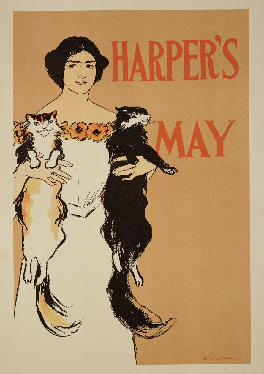 Riproduzione di un poster che pubblicizza il numero di maggio di 