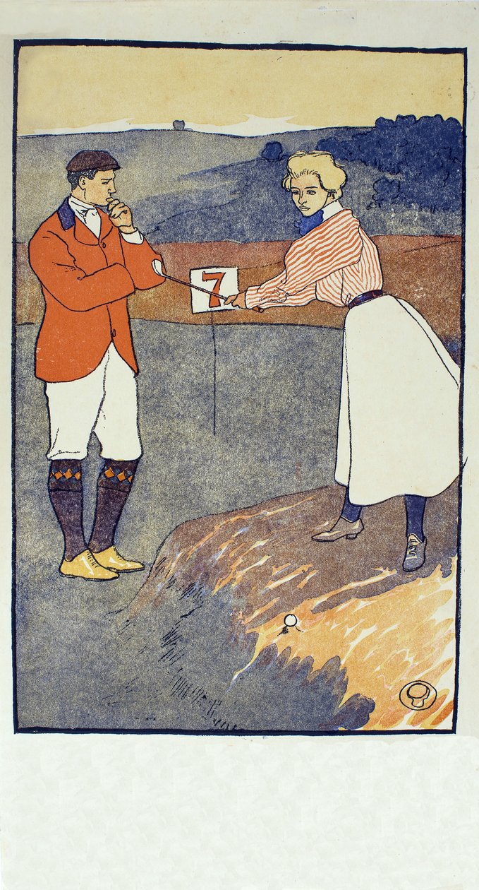 Settembre, dettaglio dal calendario di golf del 1931, pub. 1931 da Edward Penfield