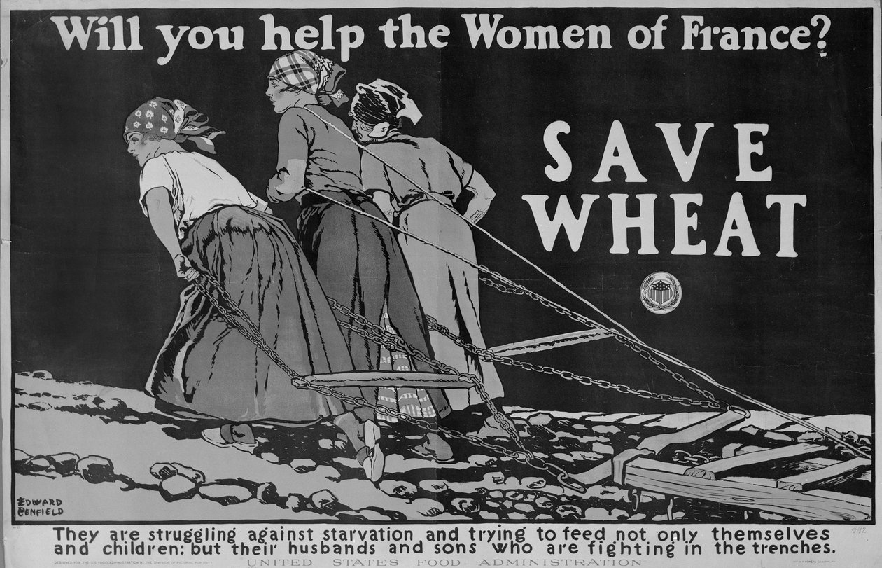 Aiuterai le donne di Francia? Poster della Prima Guerra Mondiale da Edward Penfield
