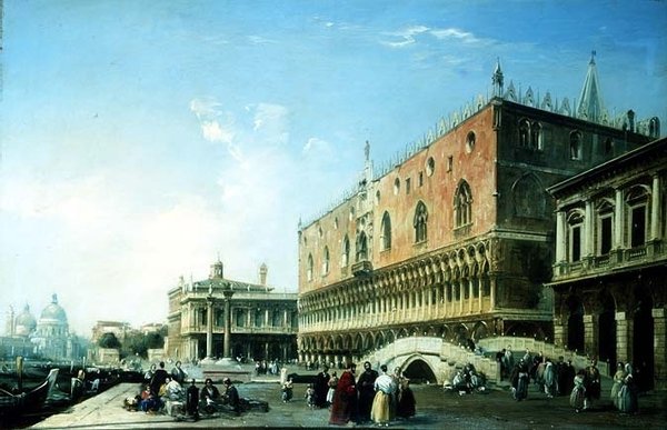 La Piazzetta, Venezia, con numerose figure presso il Palazzo Ducale da Edward Pritchett
