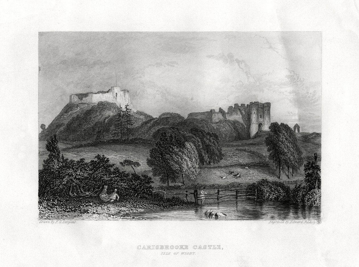 Castello di Carisbrooke, Newport, Isola di Wight, 1860 da Edward Radclyffe