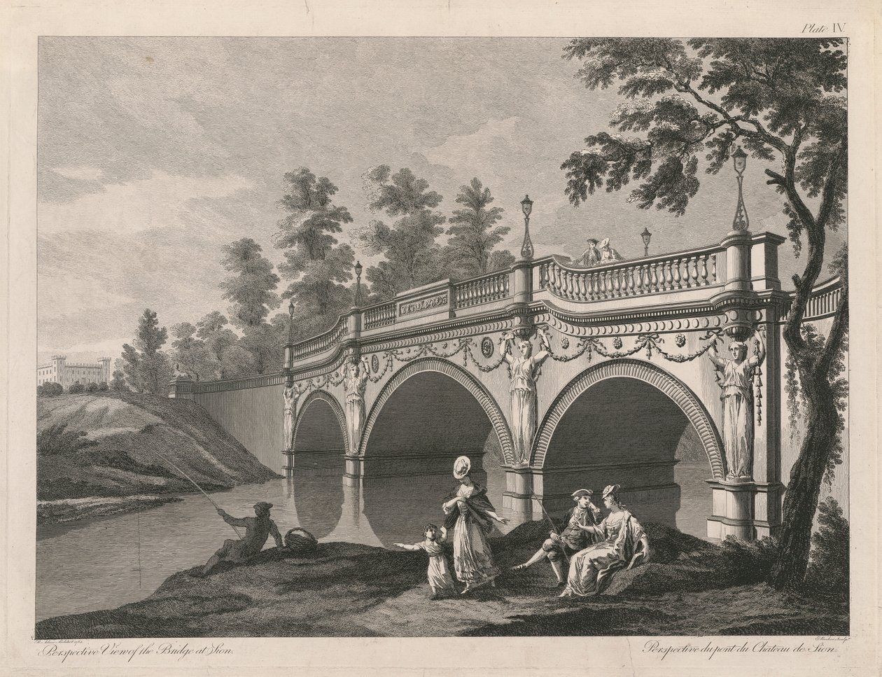 Vista prospettica del ponte a Sion da Edward Rooker