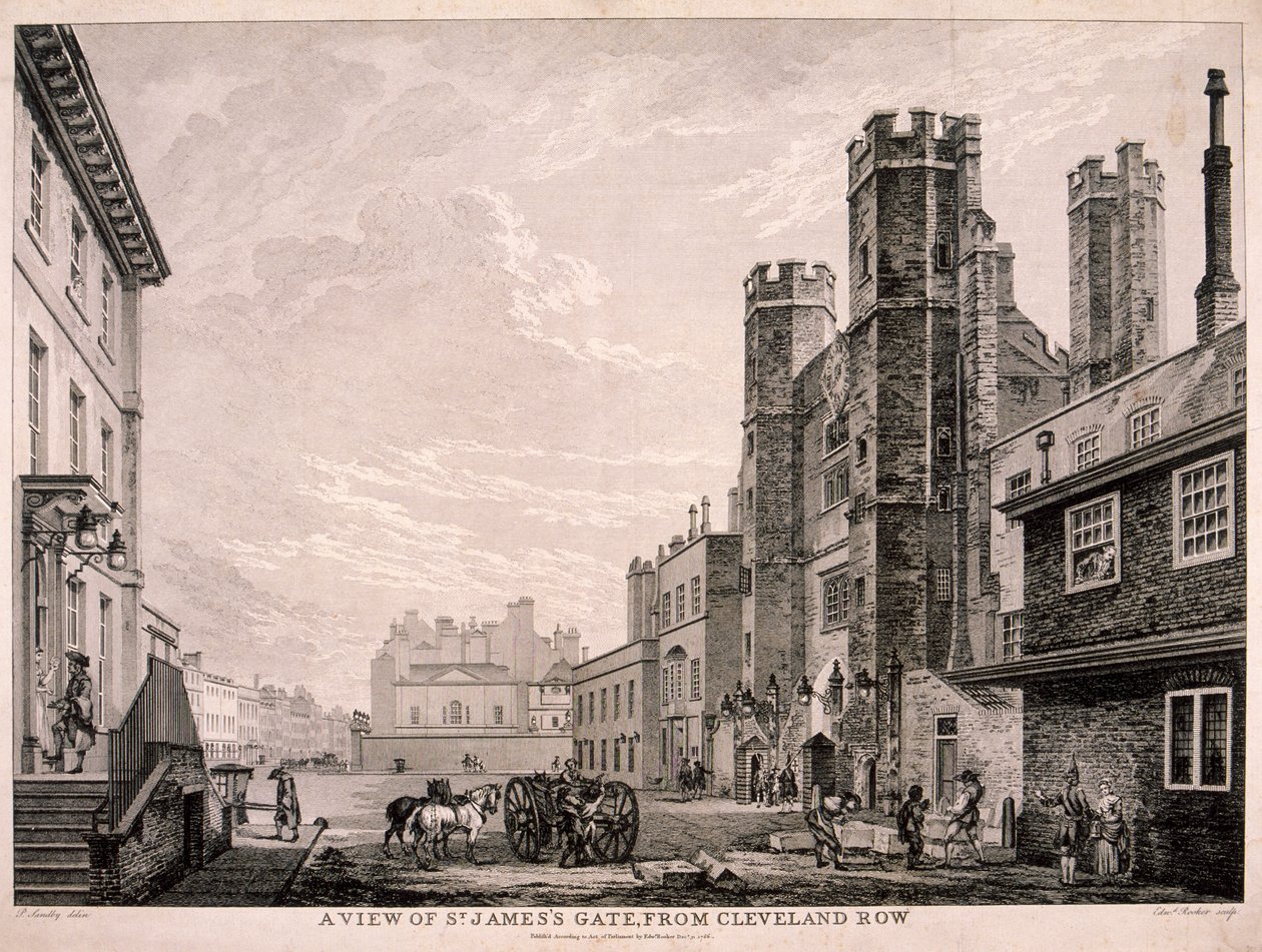 Porta di San Giacomo che conduce al Palazzo di San Giacomo, Londra da Edward Rooker