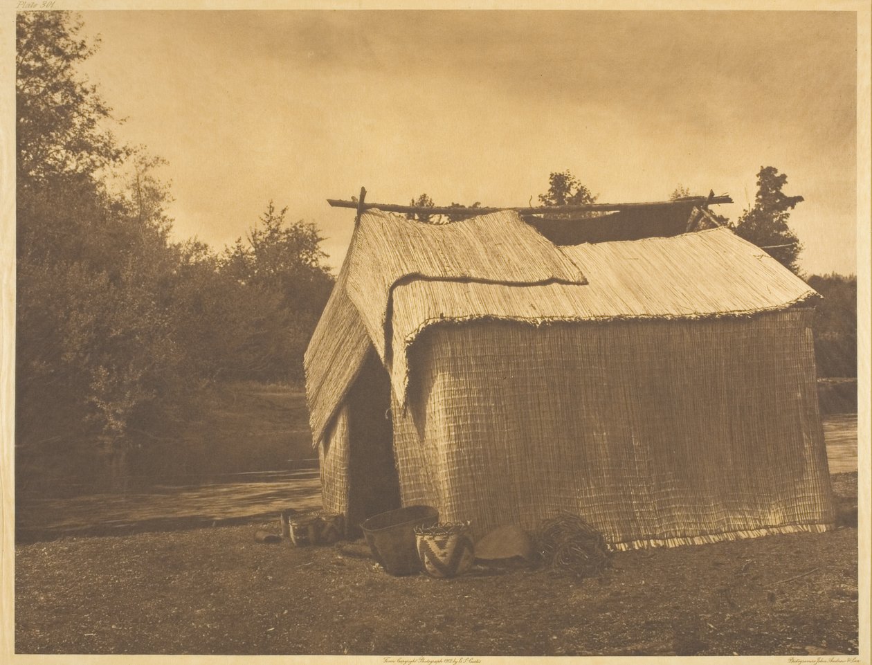 Una casa di stuoie - Skokomish da Edward S. Curtis