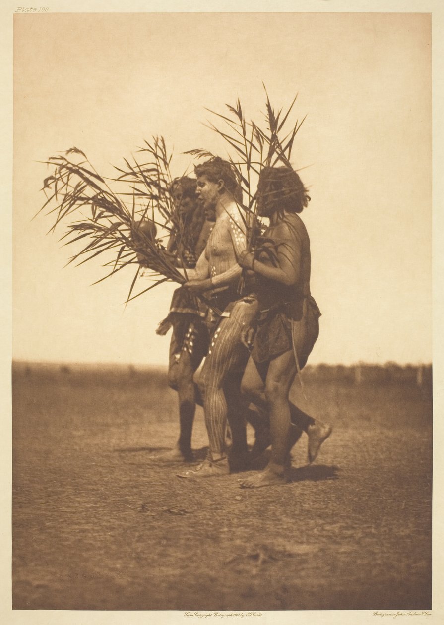 Cerimonia di medicina Arikara - le anatre da Edward S. Curtis
