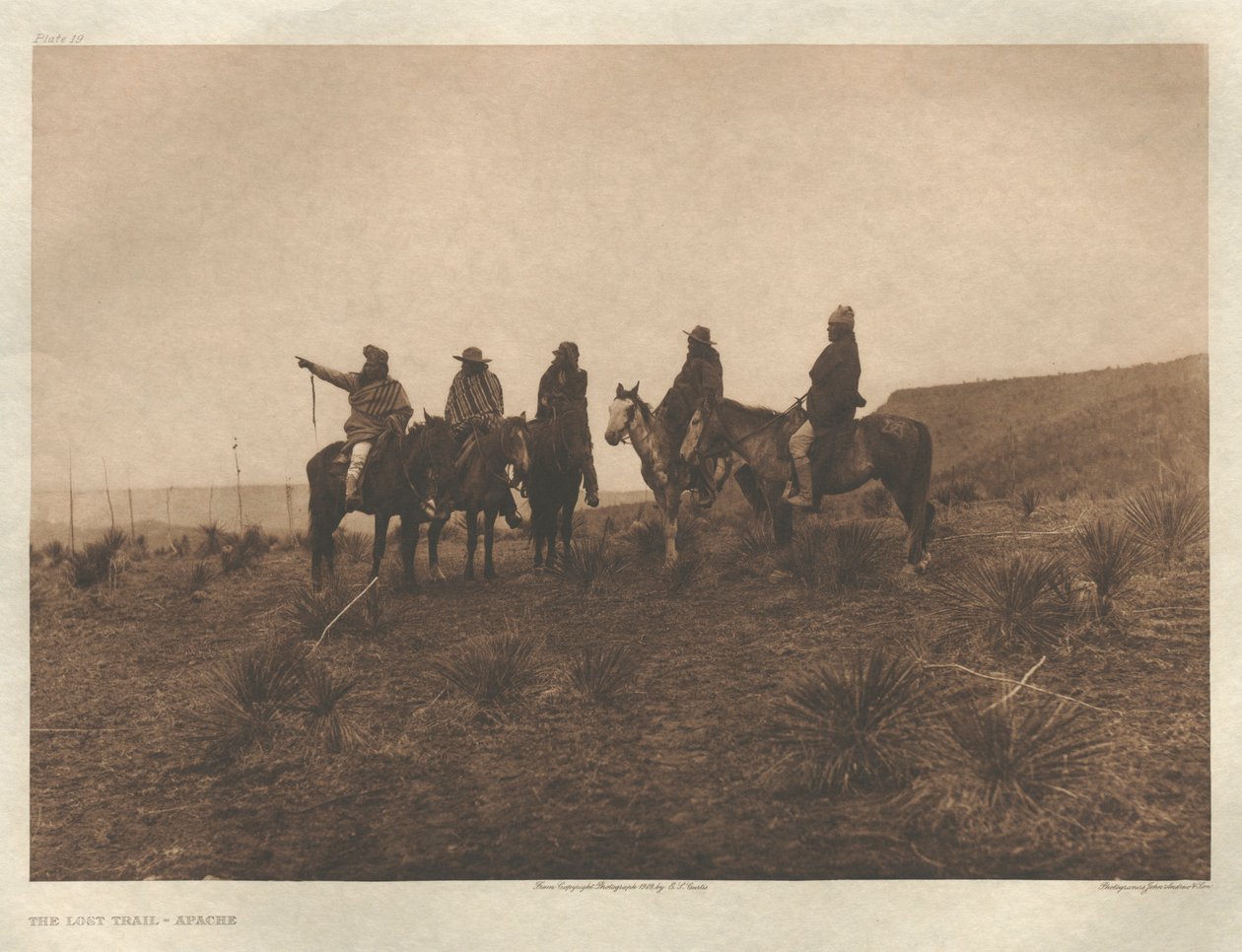 Portfolio I, lastra 19: Il sentiero perduto-Apache da Edward S. Curtis