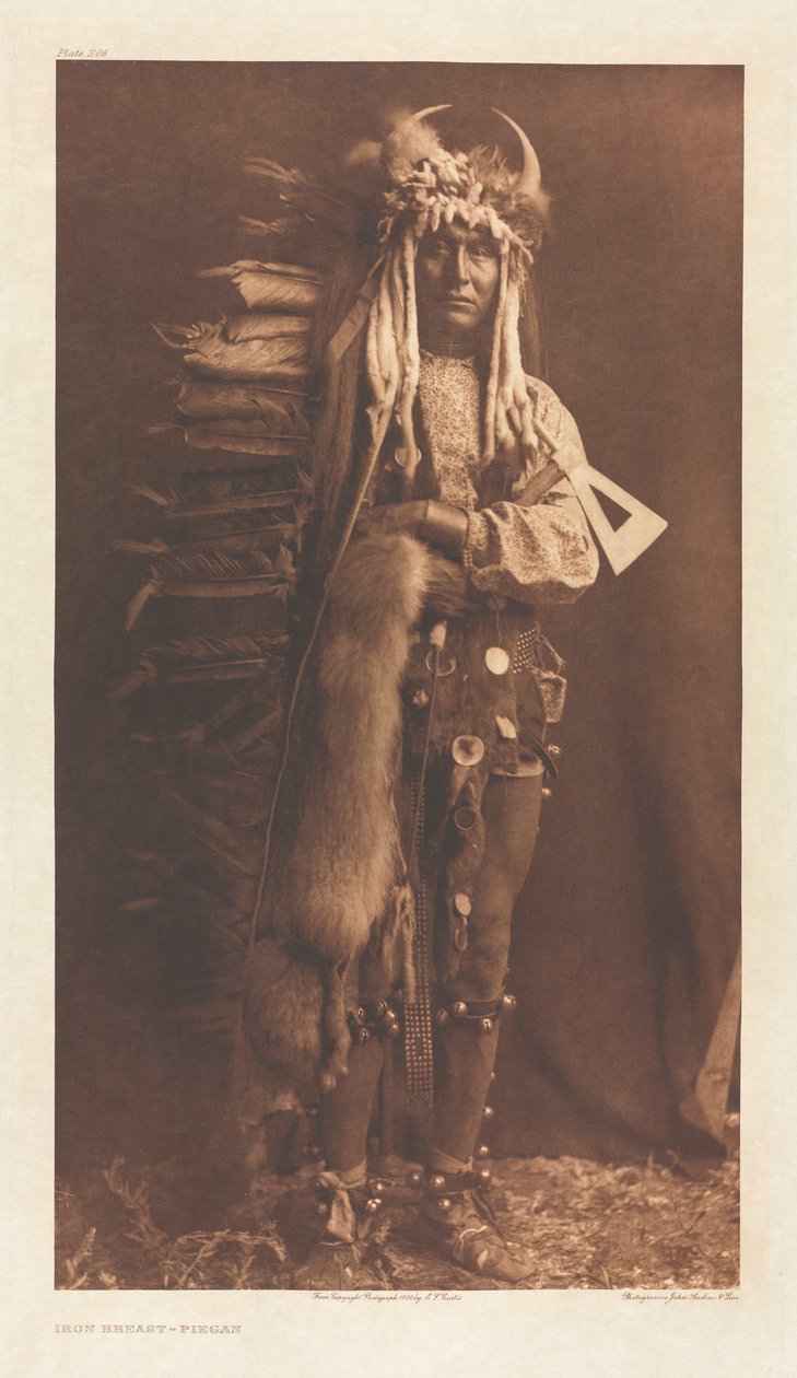 Portfolio VI, Tavola 206: Petto di Ferro - Piegan da Edward S. Curtis