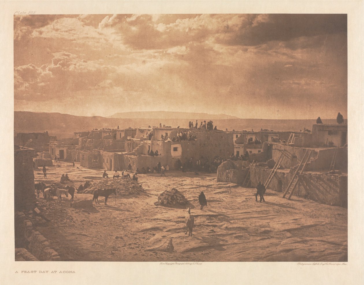 Portfolio XVI, lastra 565: Un giorno di festa ad Acoma da Edward S. Curtis