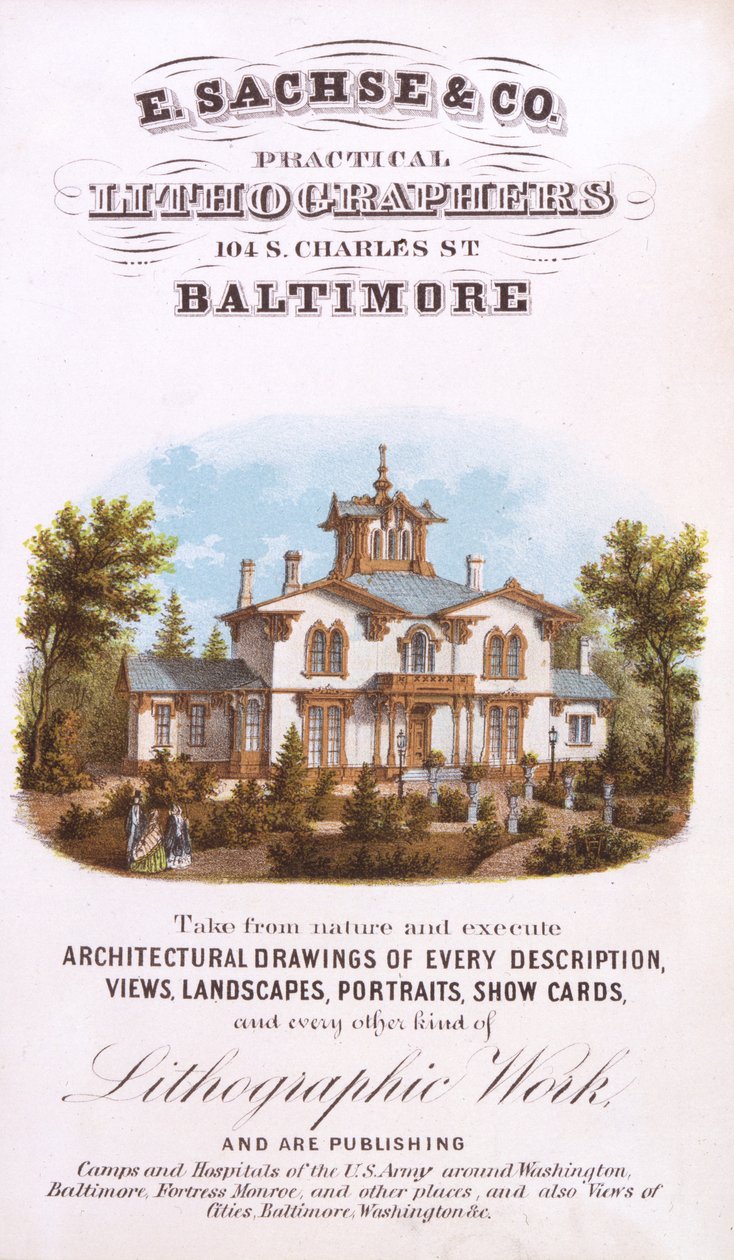 E. Sachse und Co., litografi pratici, 104 S. Charles St., Baltimora (litografia [carta commerciale]) da Edward Sachse