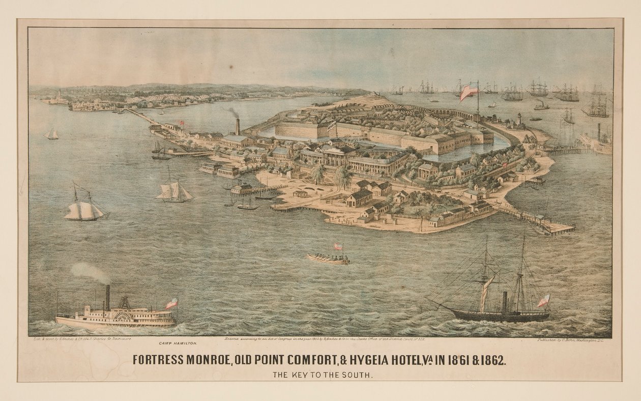 Fortezza Monroe, Old Point Comfort, & Hygeia Hotel, Va. nel 1861 & 1862 da Edward Sachse